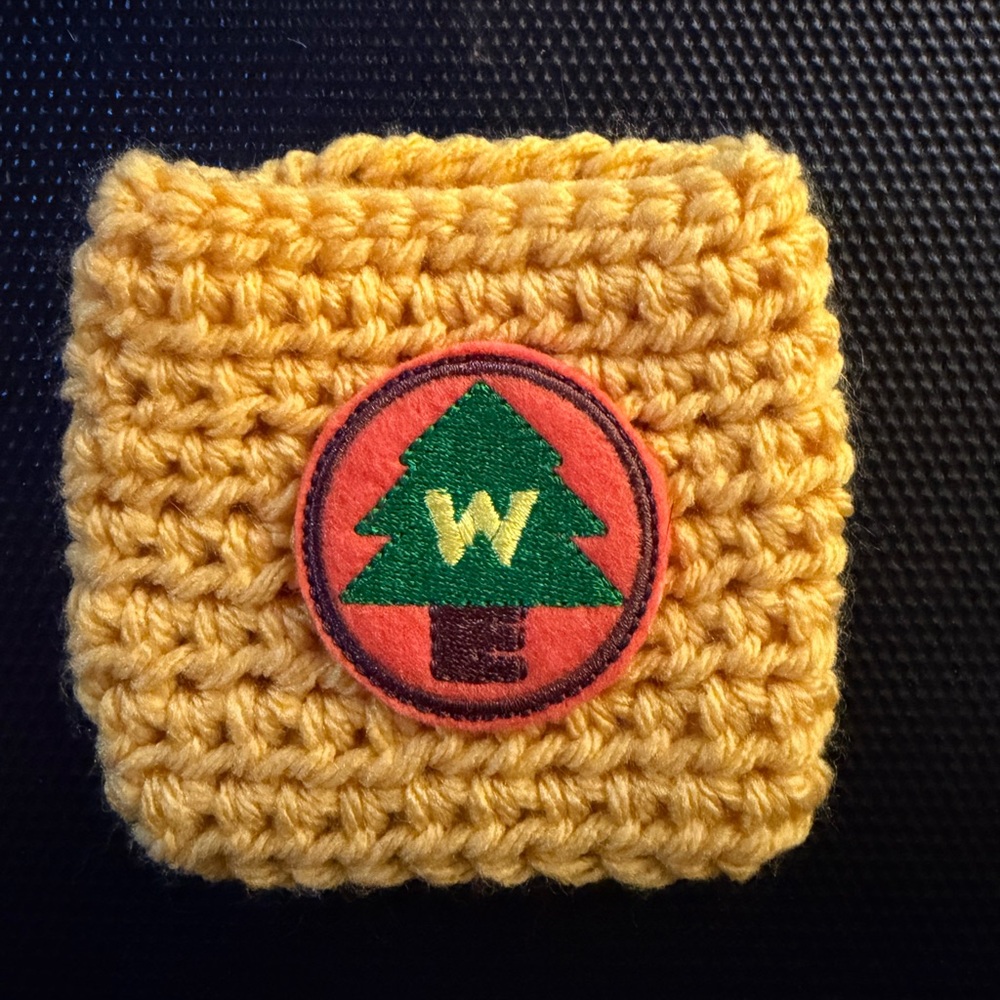 Disney Pixar Up Yellow Crochet Cup coozie. Perfect fit for Starbucks or Dunkin